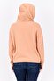 Women Hooded Embroidered Logo Sweater, Peach - 3