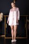 Women's Guipure Lace and Deep Back Detailed Satin Dowry Double Nightgown Dressing Gown Set - 5