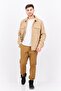 Men Solid Long Sleeve Jacket Shirt, Tan - 4