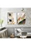 MARVELOUS HOME |GOLD-GREEN MINIATURE FLOWER-LEAF COMBO |TEMPERED FRAMED GLASS TABLE 2-PIECE VERTICAL
