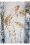 Hari̇kabi̇rev | Gray-Gold Abstract Tree Butterfly Combination Ii | Tempered Frame Glass Table 2 Pieces Vertical - 2