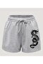 Men's Dragon Printed Bermuda Pocket Cord Detailed Regular Fit Mold Gray Shorts