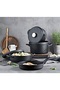 Oms Wave Quartz 7 Pieces Biogranite Non-Stecking Stove Pan Set