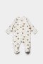 Bee and Small Bee Print 2-Piece Cotton Baby Romper with Booties - 4