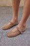 Gallo Women's Tan Puff Leather Suede Full Stone Shoes - 2