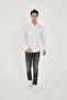 Double Pocket Flap Lycra Cotton Linen Texture Slim Fit Men's Shirt - 6