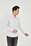 Double Pocket Flap Lycra Cotton Linen Texture Slim Fit Men's Shirt - 4