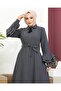 Valon Sleeved Robe - Anthracite - 4