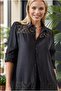 Women's Lace Patterned Sleeve Folded Ayrobin Buttoned Shirt - 8