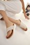 Women's Orthopedic Soft Sole Flip-Flop Anatomical Slippers Ald1000-0200 White White Beige - 4