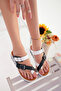 Women's Orthopedic Soft Sole Flip-Flop Anatomical Slippers Ald1000-0207 White White Black White - 2