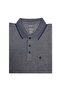Ercan Men's Plus Size Polo Neck Short Sleeve Dark Gray T-Shirt with Pockets 0170