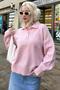 Pink Buttoned Polo Neck Women's Sweater Mg2307 - 5