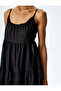 Cotton Ruffle Detailed Layered Thin Straps Mini Beach Dress - 5