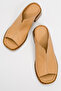 Aberin Women's Leather Sandals - Caramel Color - 7