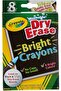 Washable Dry-Erase Large Bright Crayons Pack of 8