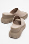 Adeni Women's Genuine Leather Wedge Heel Slippers Gray - 6