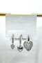 Women's Earrings Imported Special Series 3-Piece Zircon Stone Processing Model Heart Ring Non-Tarnish Earrings