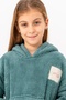 Wellsoft Double-Sided Fleece Kangaroo Hooded Children's Wearable Home Blanket Oversize Sweatshirt - 2