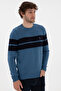 Men's Slim Fit Crew Neck Cobalt Sweater 50293041-Vr032 - 3