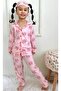 Pink Button Pajamas Set for Girls - 2