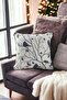 New Year's Christmas Themed Anthracite Cardinal Bird Patterned Anthracite Piped Decorative Throw Pillow Cover - Gray - 2