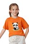Mother Panda Printed Girls' Short Sleeve T-Shirt
