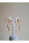 Bow Ribbon Earrings Gold 7 cm - 2