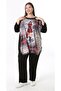 Women's Patterned Large Size Tunic - 7