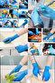 100 Pieces Blue Nitrile Gloves - Medium Size Hygienic Plastic