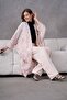 Women's Floral Embroidered Linen Bat Sleeve Double Set - 6
