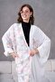 Women's Floral Embroidered Linen Bat Sleeve Double Set - 3