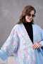 Women's Floral Embroidered Linen Bat Sleeve Double Set - 4