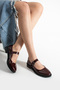 Claret Red Patent Leather Women's Daily Comfortable Ergonomic Shoes - 2
