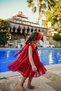 Girl's Evening Dress with Crown Accessory, Shoulder Ruffle Detail, Glitter and Bow, Girl's Birthday and Party Dress E - 6