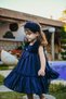Girl's Evening Dress with Crown Accessory, Shoulder Ruffle Detail, Glitter and Bow, Girl's Birthday and Party Dress E - 5