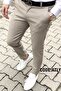 Men's Beige Color Quality Flexible Lycra Slim Fit Linen Trousers - 2