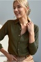 Women's Khaki Emerald Slim Corduroy Shirt - 2