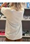 Women's T-Shirt with Make up Silhouette Print - Oversize Loose Design - 4