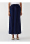 Lcw Grace Navy Blue Elastic Waist Women's Skirt - 3