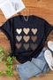 Women's Heart Printed T-Shirt Oversize Casual