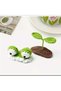 Little Sapling- Confused Frog Amigurumi Organic Handmade 2-Piece Snap Clip Girl's Hair Accessory