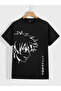 Anime Printed T-Shirt for Youth Black and White Balloon - 4
