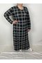 Women's Black Beige Crew Neck Plaid Long Sleeve Suede Long Seasonal Mother Dress