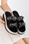 321 Elegant Buckle Detailed Orthopedic Slippers - 2