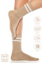 Bamboo Unisex Tennis College Striped Premium Beige Mink Seamless Socks