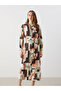 Giyçık Store Den Mixed Patterned Women's Shirt Dress - 2