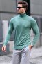 Green Turtleneck Men's Knitwear Sweater 6809 - 2