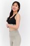 Women Lightly Padded Brand Logo Sports Bra, Black - 2