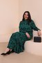 Hijab Dress Summer Women's Hijab Clothing Large Size Pleated Dress Emerald Green - 9